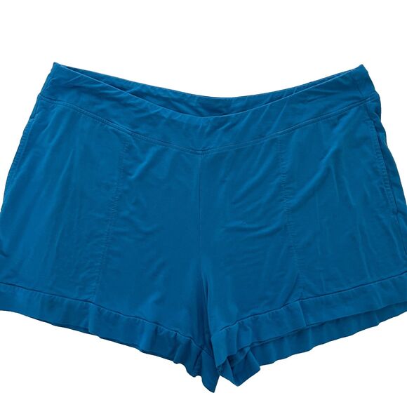Soma Cool Nights Pajama Shorts Large Blue Stretch Comfy Casual Lounge‎ Pockets - Picture 1 of 5